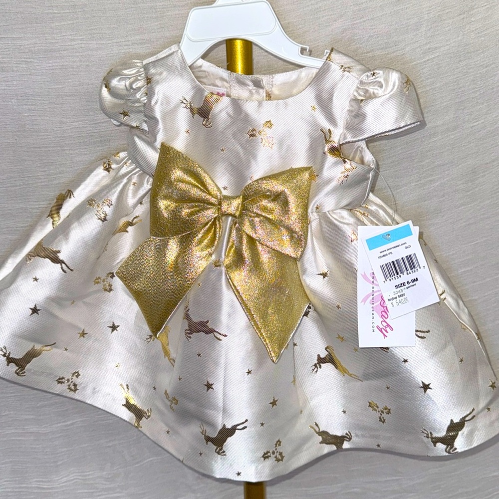 BuyBuy BABY Babygirls Christmas formal dress set with babydoll underpanty.